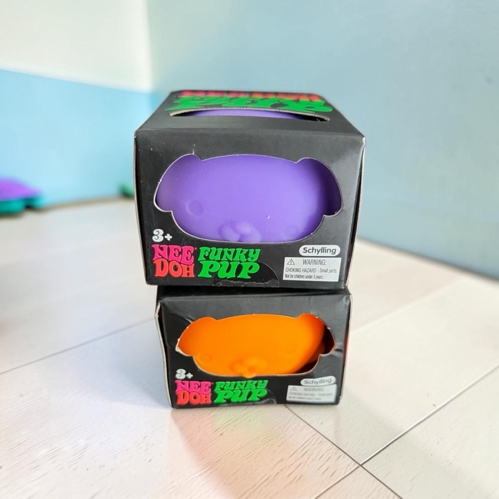 Schylling NeeDoh Funky Pup Bundle (Purple and Orange)